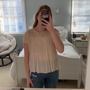 Xhilaration light blush cute blouse size large